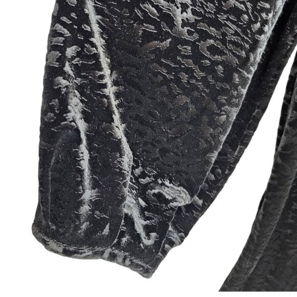 Rafaella Womens Black Crushed Velvet Textured Pattern with Long Sleeve Tunic XLP - Picture 3 of 7